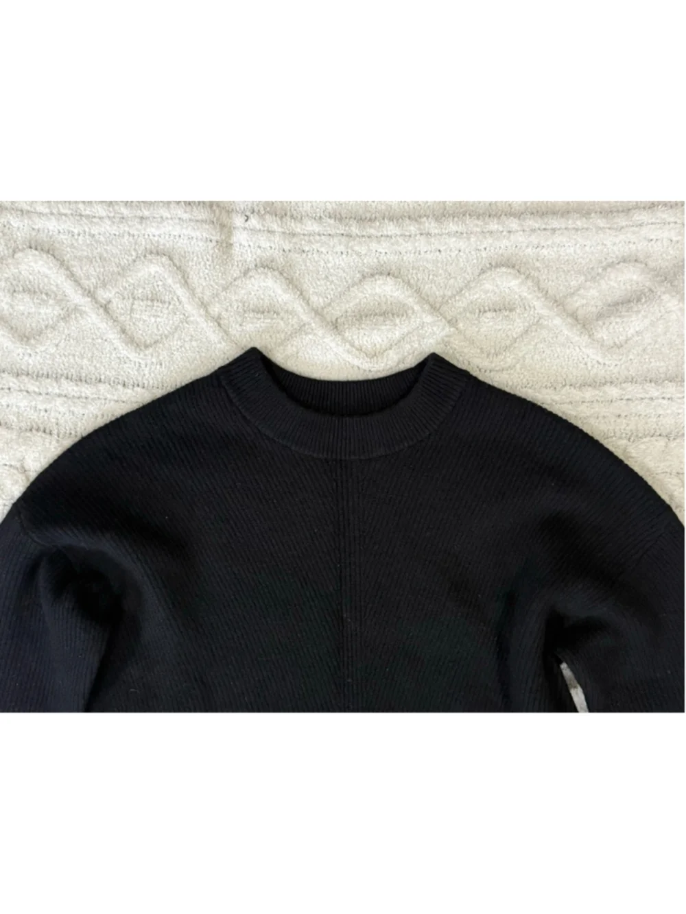 Everlane Black Cashmere Ribbed Crew Neck Sweater Small